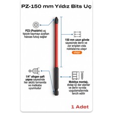 Azimli 150 mm Pz2 Vidalama Ucu 1 Adet Uzun Yıldız Bits Uç 1/4 Şaft