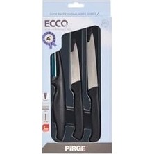 SBN - Store Prime Ecco 3'lü Günlük Kullanım Bıçak Soyacak Seti - Siyah