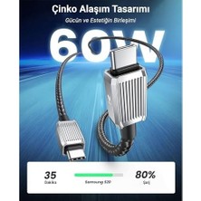 SBN - Store Prime 60W 3A Pd Type-C To Type-C Hızlı Şarj ve Data Kablosu 1.5 Metre Siyah