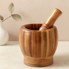 Birsence Ahşap Bambu Havan (Sarımsak Dövecek) 8 cm