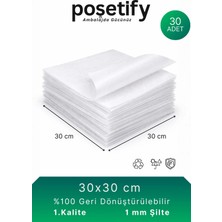 Poşetify 30X30CM Tabaka Şilte | 30 Adet | 1 mm Ambalaj Şiltesi | Bardak Tabak Ürün Koruma Paketleme Şiltesi