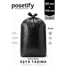 Poşetify Ev Taşıma Taşınma Poşeti 80X110 cm | 10 Adet | Ultra Kalın Eşya Taşıma ve Depolama Torbası Büyük Boy