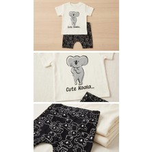 Baby Wood Unisex Bebek Koala Baskılı Kısa Kollu Tişört ve Şort 2'li Takım 6-18 Ay