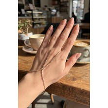 Alfa Brand Gold Renk Pembe ve Beyaz Zirkon Taşlı Model Şahmeran