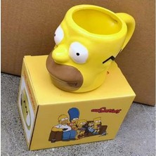 SBN - Store Prime The Simpsons 3D Seramik Kupa Bardak, Sarı, Karakter Tasarımlı, Geniş Kulplu