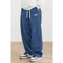 Genius Store Genıus Erkek Pantolon Fitilli Kadife Bol Paça Oversize Pantolon