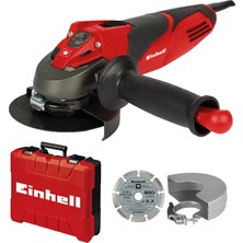 Einhell Avuç Taşlama Makinesi TE-AG 125/750 Set 4430885 | 750 W | Mil kilidi | Hızlı ayar | Elmas kesme diski | Kesme diski koruyucusu | Taşıma çantası