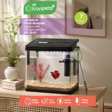 Tiny Kiwi Pets KPF-10591 LED Işıklı ve Filtreli Akvaryum - Şeffaf / Siyah