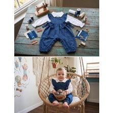 Denim Fiyonklu Salopet Takım