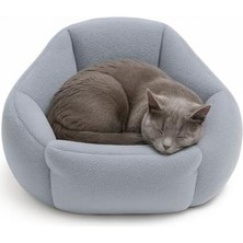 SBN - Store Prime Kedi ve Köpek Yatağı Yumuşak Dokulu Yıkanabilir, Peluş, 45 cm (Gri)