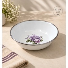 Emaye Muhallebi Yemek Kahvaltı Tabak 16 cm Desenli