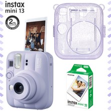 Fujifilm Instax Mini 13 Lila Fotoğraf Makinesi Simli Pleksi Kılıf ve 10'lu Film Hediye Seti