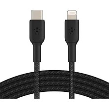 SBN - Store Prime Örgülü Usb-C - Lightning Kablosu (Hızlı Şarj Kablosu) Hızlı Şarj Mfi Sertifikalı Usb-C Kablosu (1m, Siyah)