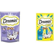 SBN - Store Prime Dreamies Seti | Kedi Ördekli Ödül Maması 60 gr X2 + Kuru Somonlu ve Peynirli, 60 G X2