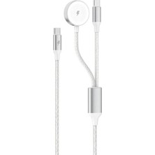 SBN - Store Prime Pd 100W Destekli Naylon Örgülü Kablo, Çoklu Şarj Kablosu USB C To C/yıldırım/manyetik Saat,, Ipad, Macbook, Galaxy ile Uyumlu
