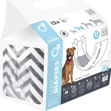 Die Grup M-Pets Dıapers Erkek Köpekler Için Külot (M) 12Lİ