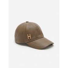 Softco Studio Kişiye Özel Altın Monogram Harfli Hakiki Deri Şapka / Cap
