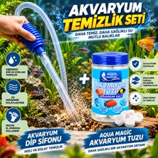 Akvaryum Bakım Seti Dip Sifonu + Aqua Magic Akvaryum Tuzu Su Değişim ve Temizlik Seti