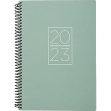 SBN - Store Prime Keskin 2023 Spiralli Haftalık Ajanda, Yeşil, 17X24