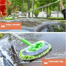 SBN - Store Prime Araba Yıkama Fırçası Yedek Paspaslı Mop/paspas, Uzun Saplı Detaylı Yıkama Fırçası,mikrofiber