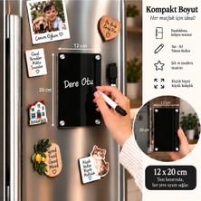 Akrilik Silinebilir Notluk Yazı Tahtası Mıknatıslı Not Panosu 12X20CM (Sürpriz Hediyeli)