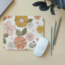 Riyaz Renkli Çiçekler - Dikdörtgen Mouse Pad, 17,5 cm x 19,50 cm