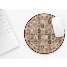 Riyaz Halı Desenli 20 |yuvarlak Kauçuk Taban Mouse Pad (20CM)