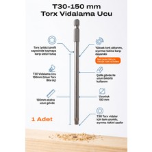 Azimli 150 mm T30 Torx Vidalama Ucu 1 Adet Çelik Torx Bits Uç
