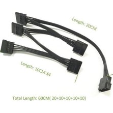 SBN - Store Prime PX-4355 Molex To Sata Kablo, Psu Sata Çoklayıcı, 5 Port Sata Power Çoklayıcı, 60CM UZUNLUK,%100 Saf Bakır Sata Çoklayıcı Kablo