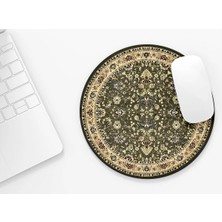 Riyaz Halı Desenli 34 |yuvarlak Kauçuk Taban Mouse Pad (20CM)