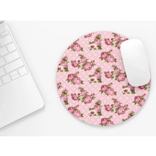 Riyaz Pembe Güller |yuvarlak Kauçuk Taban Mouse Pad (20CM)