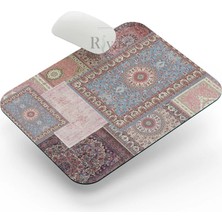 Riyaz Pembe Etnik Halı - Dikdörtgen Mouse Pad, 17,5 cm x 21,50 cm