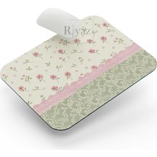 Riyaz Pudra Çiçekli - Dikdörtgen Mouse Pad, 17,5 cm x 21,50 cm