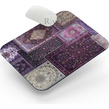 Riyaz Mor Etnik Halı - Dikdörtgen Mouse Pad, 17,5 cm x 21,50 cm
