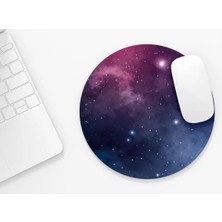 Riyaz Uzay Galaksy Desenli - Yuvarlak Mouse Pad (20 Cm)