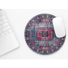 Riyaz Halı Desenli 9 |yuvarlak Kauçuk Taban Mouse Pad (20CM)