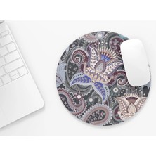 Riyaz Çiçekler Patch |yuvarlak Kauçuk Taban Mouse Pad (20CM)