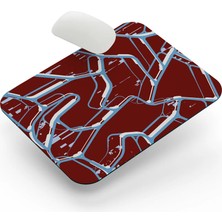 Riyaz Bordo Mavi Tasarımlı - Dikdörtgen Mouse Pad, 17,5 cm x 21,50 cm