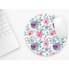 Riyaz Pastel Papatyalar |yuvarlak Kauçuk Taban Mouse Pad (20CM)
