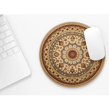 Riyaz Halı Desenli 31 |yuvarlak Kauçuk Taban Mouse Pad (20CM)