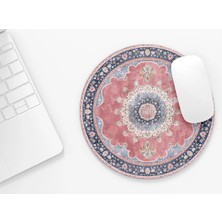 Riyaz Halı Desenli 14 |yuvarlak Kauçuk Taban Mouse Pad (20CM)