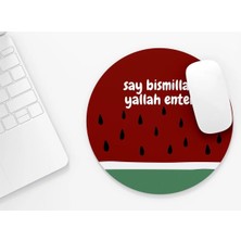 Riyaz Say Bismillah|yuvarlak Kauçuk Taban Mouse Pad (20CM)