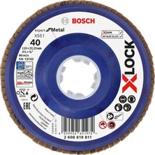 Die Grup Bosch X-Lock Flap Disk 115 mm 40 Kum Plastik Taban X551 2608619811