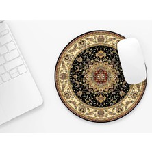 Riyaz Halı Desenli 21 |yuvarlak Kauçuk Taban Mouse Pad (20CM)
