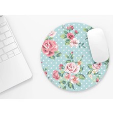 Riyaz Puantiyeli Güller |yuvarlak Kauçuk Taban Mouse Pad (20CM)