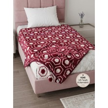 F. Acar Home Collection Tek Kişilik Çift Taraflı Geometrik Desenli Akrilik Battaniye