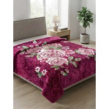 F. Acar Home Collection Çift Kişilik Kabartmalı Gül Desenli Pelüş Battaniye (180X220 Cm)