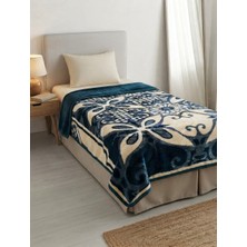 F.ACAR Home Collection Tek Kişilik Etnik Madalyon Desenli Pelüş Battaniye