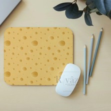 Riyaz Peynir Desenli Sevimli Dikdörtgen Mouse Pad, 17,5 cm x 19,50 cm