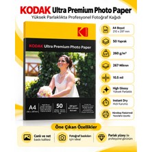 Kodak 260 Gram 20X30 cm 50'lik Parlak Glossy Ultra Premium Inkjet Fotoğraf Kağıdı